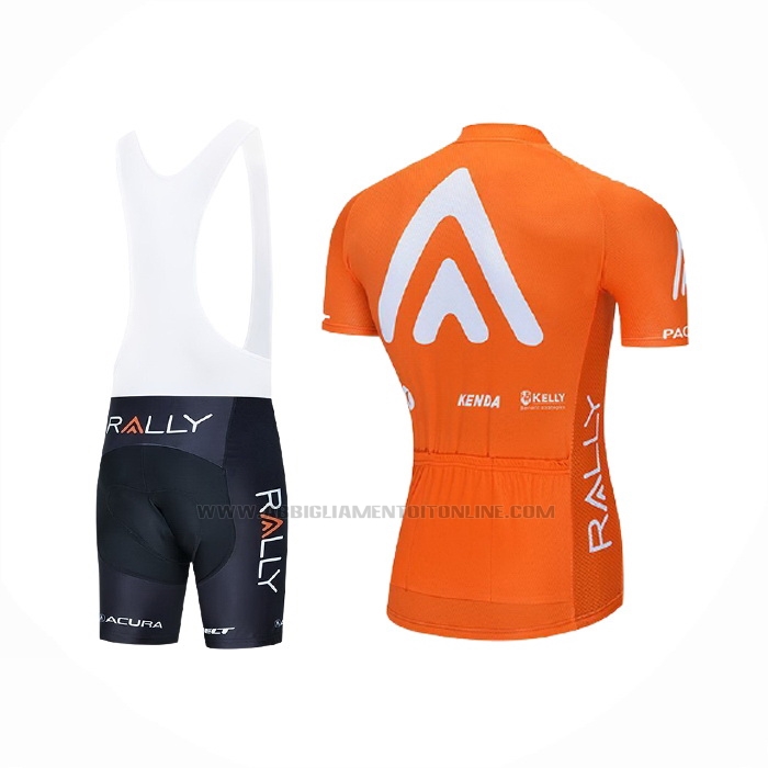 2021 Abbigliamento Ciclismo Rally Arancione Manica Corta e Salopette